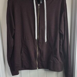 Kirkland Signature Dark Brown Hoodie with White Accents